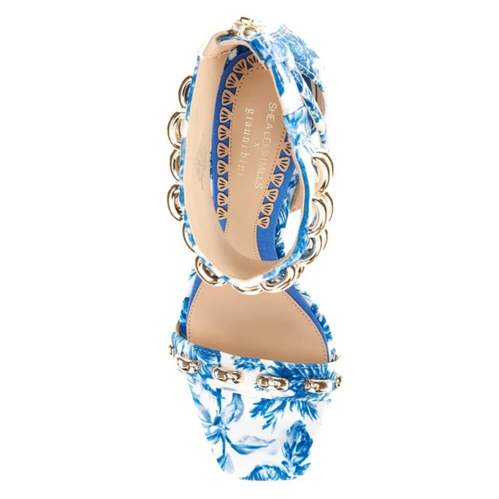 NEW Gianni Bini x Shea Leigh Mills Carter Hardware Detail Ankle Wrap Sandals - Picture 3 of 6